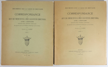 de CARNE - La ligue en Bretagne - Correspondance duc de Mercoeur 1899 - 2 tomes - Photo 0, livre rare du XIXe siècle