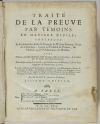 [Droit] DANTY - Traité de la preuve par preuve témoins - 1769 - Photo 1, livre ancien du XVIIIe siècle