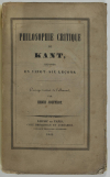 KANT - Philosophie critique de Kant - 1842 - Traduction de Jouffroy - Photo 0, livre rare du XIXe siècle