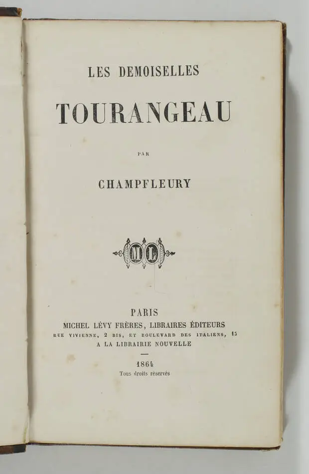 CHAMPFLEURY - Les demoiselles Tourangeau - 1864 - Photo 1, livre rare du XIXe siècle