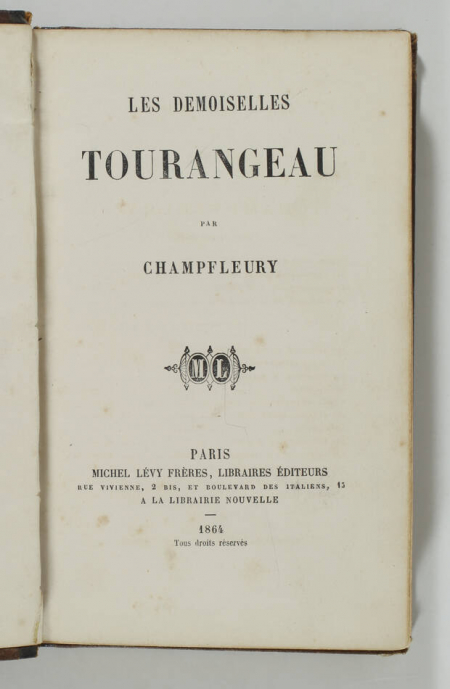 CHAMPFLEURY - Les demoiselles Tourangeau - 1864 - Photo 1, livre rare du XIXe siècle