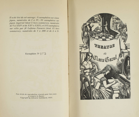 MERIMEE - Le théâtre de Clara Gazul, gravures sur bois par Gampert - 1922 - Photo 2, livre rare du XXe siècle