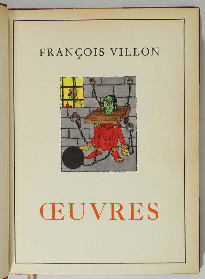 François VILLON - Oeuvres - 1943 - Illustrations en couleurs de Jean Dratz - Photo 2, livre rare du XXe siècle