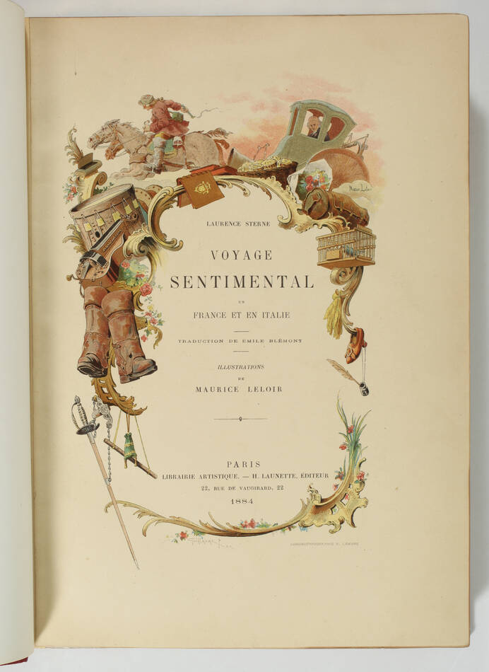 STERNE Voyage sentimental France et Italie 1884 - Ill. Leloir - Reliure signée - Photo 1, livre rare du XIXe siècle