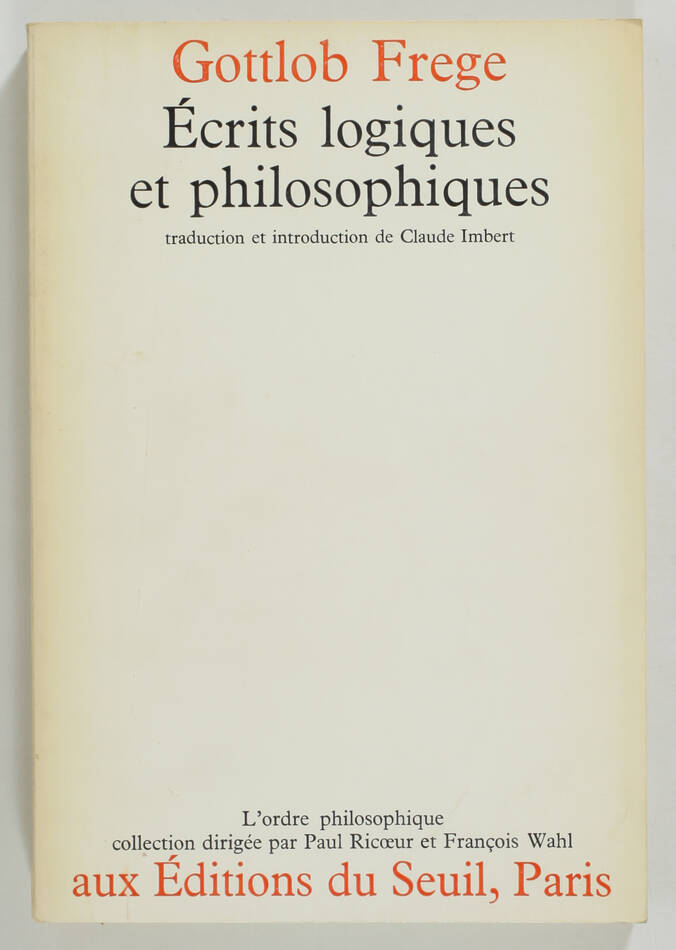 [Philosophie Logique] FREGE - Ecrits logiques et philosophiques - 1971 - Photo 0, livre rare du XXe siècle