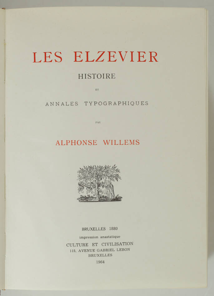 [Bibliographie] WILLEMS BERGHMAN -  Elzevier annales typographiques + suplt 1964 - Photo 1, livre rare du XXe siècle