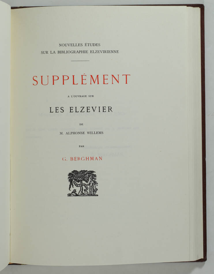 [Bibliographie] WILLEMS BERGHMAN -  Elzevier annales typographiques + suplt 1964 - Photo 2, livre rare du XXe siècle