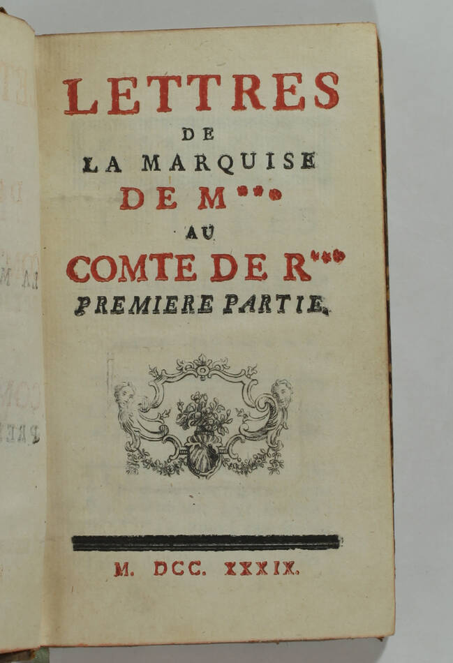[CREBILLON fils] - Lettres de la marquise de M*** au cte de R*** + Sylfe  - 1739 - Photo 1, livre ancien du XVIIIe siècle