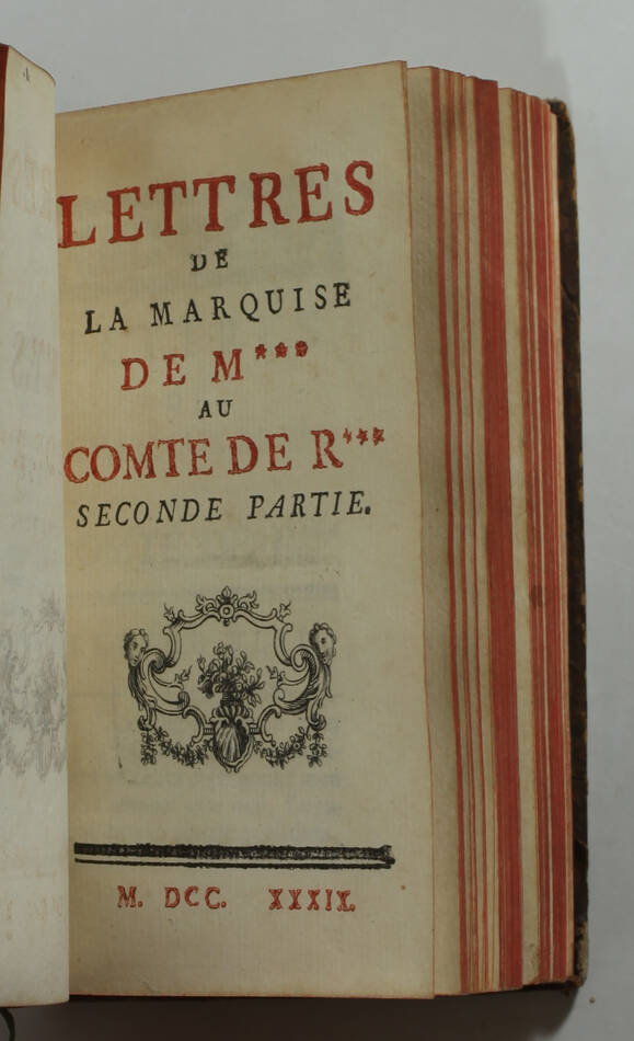 [CREBILLON fils] - Lettres de la marquise de M*** au cte de R*** + Sylfe  - 1739 - Photo 2, livre ancien du XVIIIe siècle