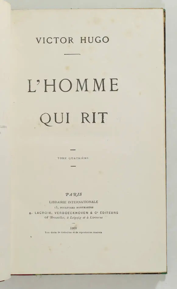 HUGO : L'homme qui rit - First edition 