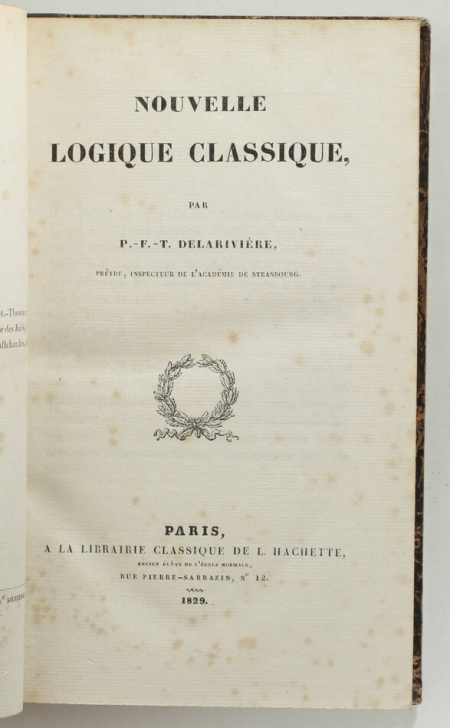 [Philosophie] DELARIVIERE - Nouvelle logique classique - 1829 - Photo 1, livre rare du XIXe siècle