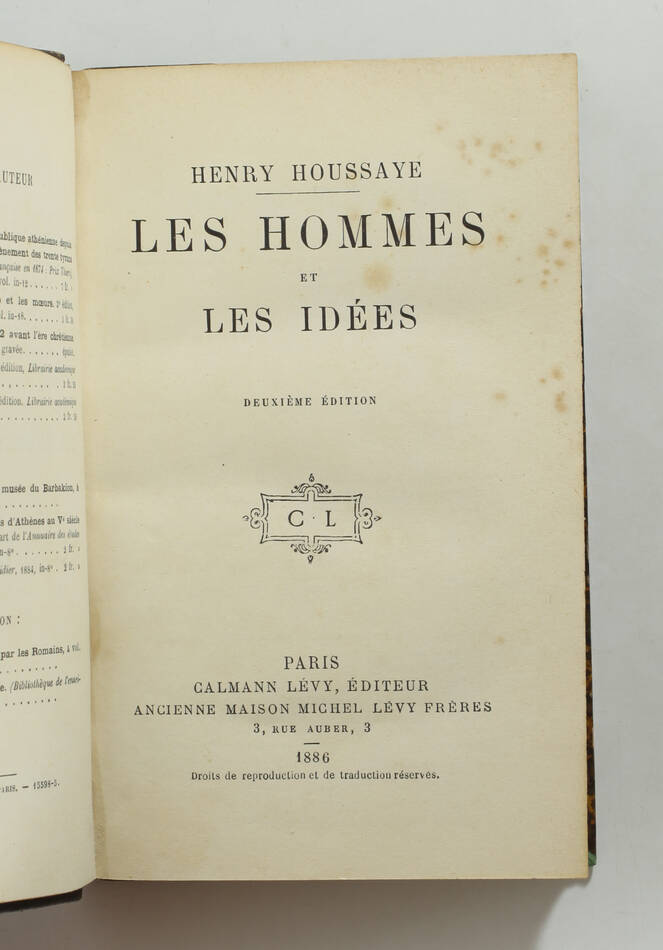 HOUSSAYE - Les hommes et les idées - 1886 - Photo 1, livre rare du XIXe siècle