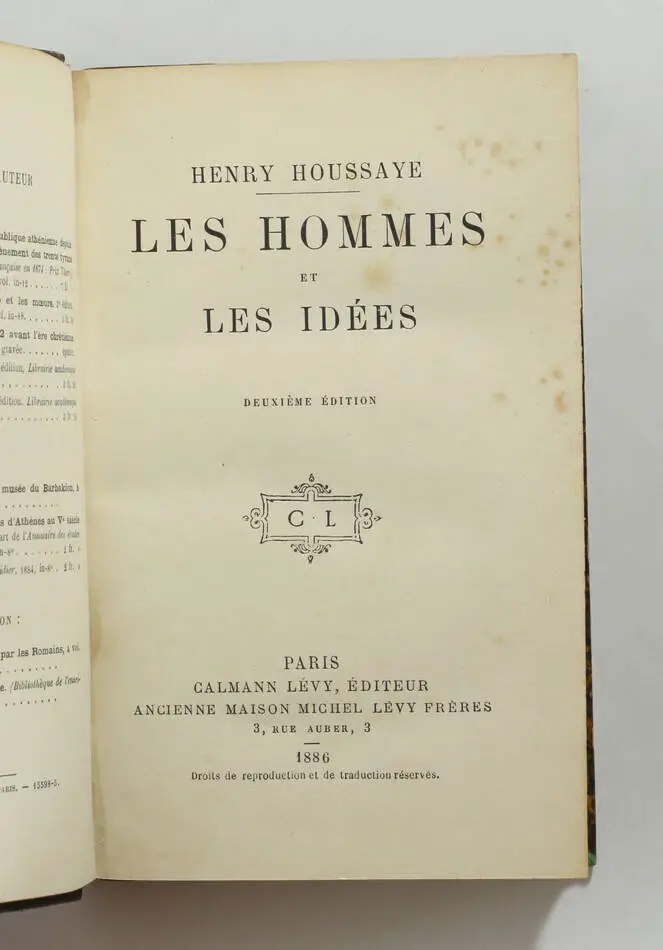 HOUSSAYE - Les hommes et les idées - 1886 - Photo 1, livre rare du XIXe siècle