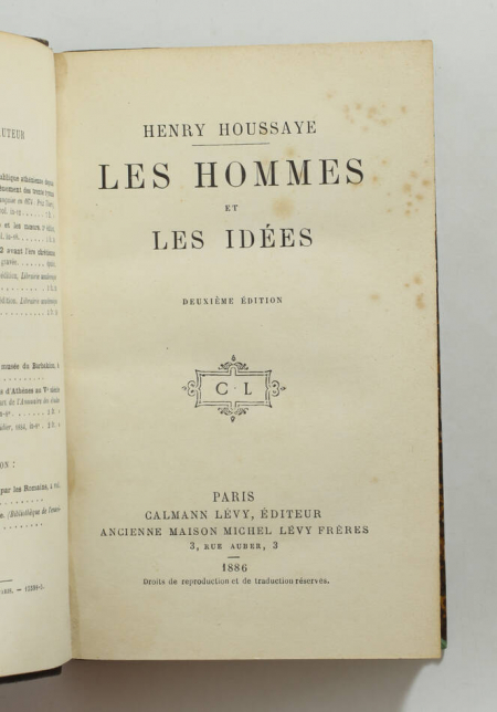 HOUSSAYE - Les hommes et les idées - 1886 - Photo 1, livre rare du XIXe siècle