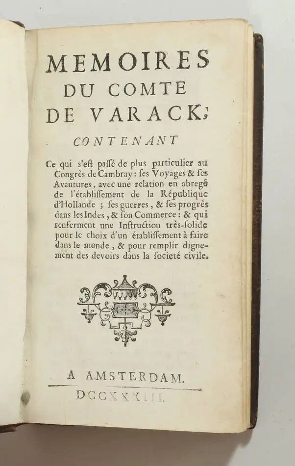 CROIXMARE - Mémoires du comte de Varack - 1733 - EO - Photo 1, livre ancien du XVIIIe siècle