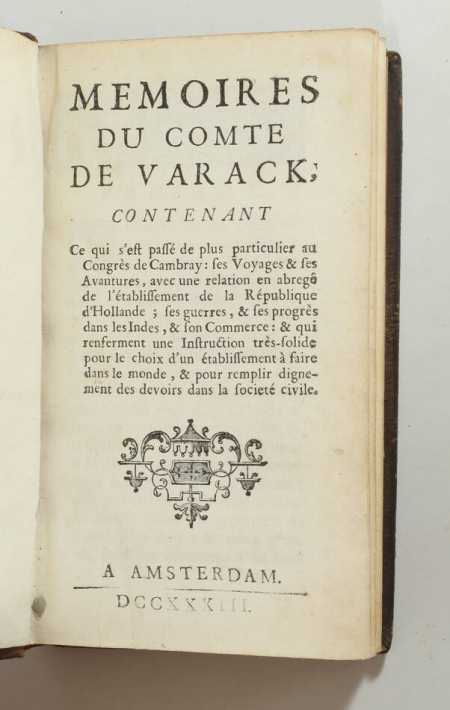 CROIXMARE - Mémoires du comte de Varack - 1733 - EO - Photo 1, livre ancien du XVIIIe siècle