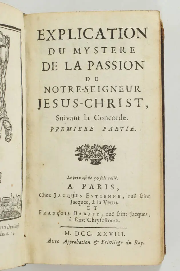 Explication du mystère de la passion de Jesus-Christ - 1728 - frontispice - Photo 2, livre ancien du XVIIIe siècle