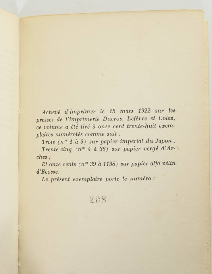 COCTEAU - Vocabulaire - Poèmes - 1922 - EO / alfa vélin d Ecosse - Photo 1, livre rare du XXe siècle