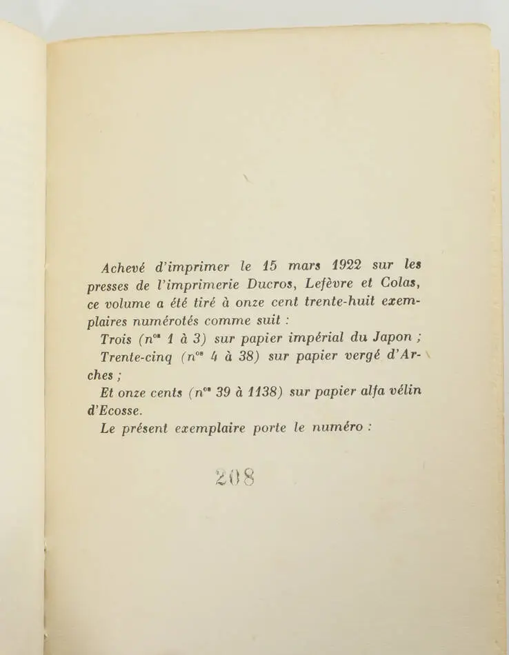 COCTEAU - Vocabulaire - Poèmes - 1922 - EO / alfa vélin d Ecosse - Photo 1, livre rare du XXe siècle