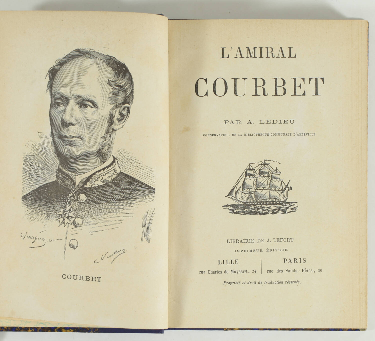 Alcius LEDIEU - L amiral Courbet - 1886 - EO - Photo 1, livre rare du XIXe siècle