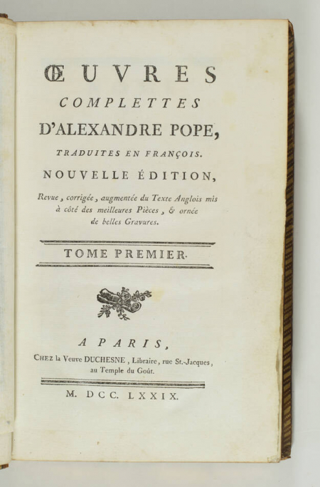 POPE - Oeuvres complètes - 1779 - 8 volumes - Ex-libris Pourrat à Ambert - Photo 1, livre ancien du XVIIIe siècle