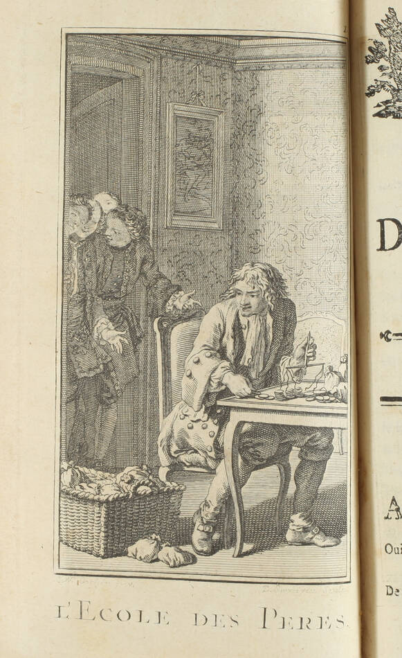 Alexis PIRON - Chef-d oeuvres dramatiques - 1775 - 2 volumes - figures de Cochin - Photo 4, livre ancien du XVIIIe siècle
