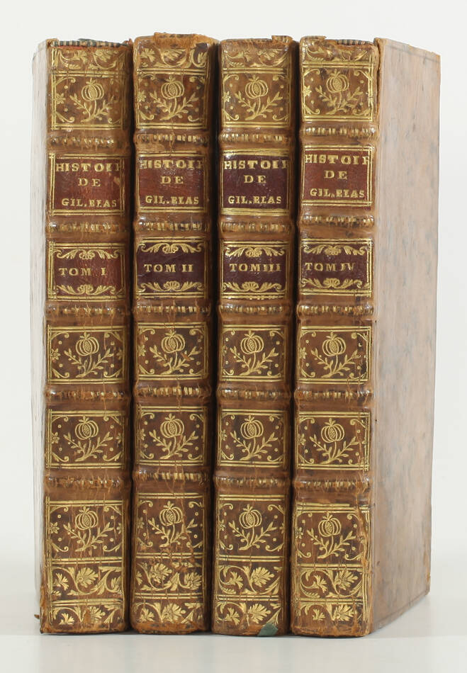 LE SAGE - Histoire de Gil Blas de Santillane - 1771 - 4 volumes - 30 figures - Photo 0, livre ancien du XVIIIe siècle