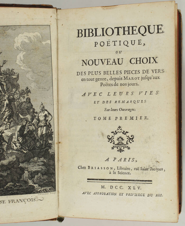 [Poésie] LEFORT - Bibliothèque poëtique depuis Marot - 1745 - 4 volumes - Photo 2, livre ancien du XVIIIe siècle