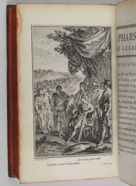 LUCAIN La Pharsale Traduite par Marmontel 1766 - 2 vol, 11 figures de Gravelot - Photo 2, livre ancien du XVIIIe siècle