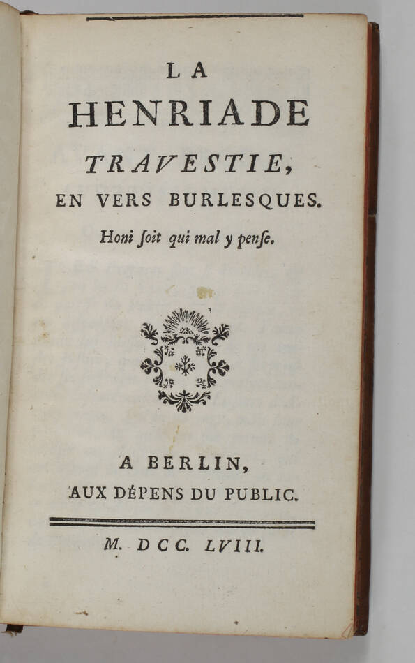 MONTBRON - La Henriade travestie - Berlin, 1758 - Ex-libris - Photo 1, livre ancien du XVIIIe siècle