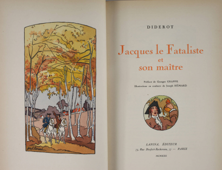 DIDEROT Jacques le fataliste et son maître 1921 - Hémard - Reliure de Schroeder - Photo 3, livre rare du XXe siècle