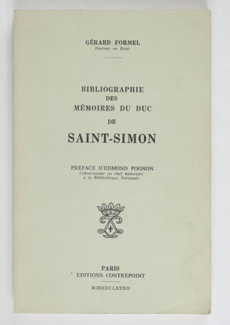FORMEL - Bibliographie des Mémoires du Duc de Saint-Simon - 1982 - Photo 0, livre rare du XXe siècle