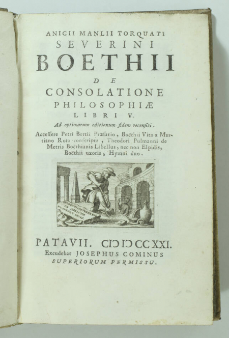 [Philosophie] BOECE - De consolatione philosophiae - Padoue, 1721 - Photo 1, livre ancien du XVIIIe siècle