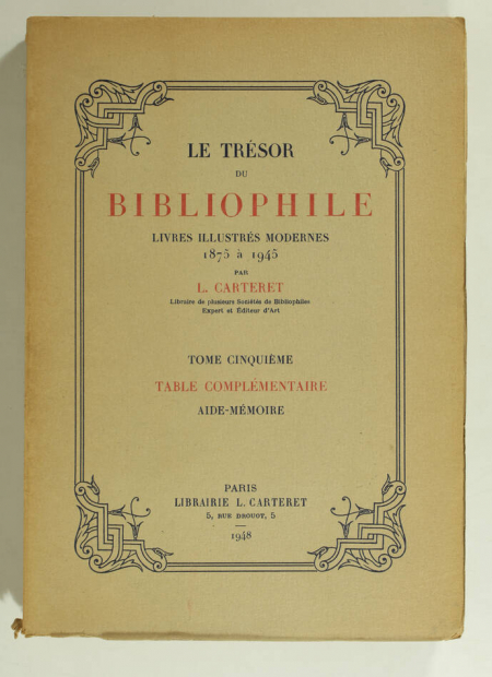CARTERET Trésor du bibliophile de 1875-1945 Livres illustrés - ex/sur vélin - 5v - Photo 3, livre rare du XXe siècle