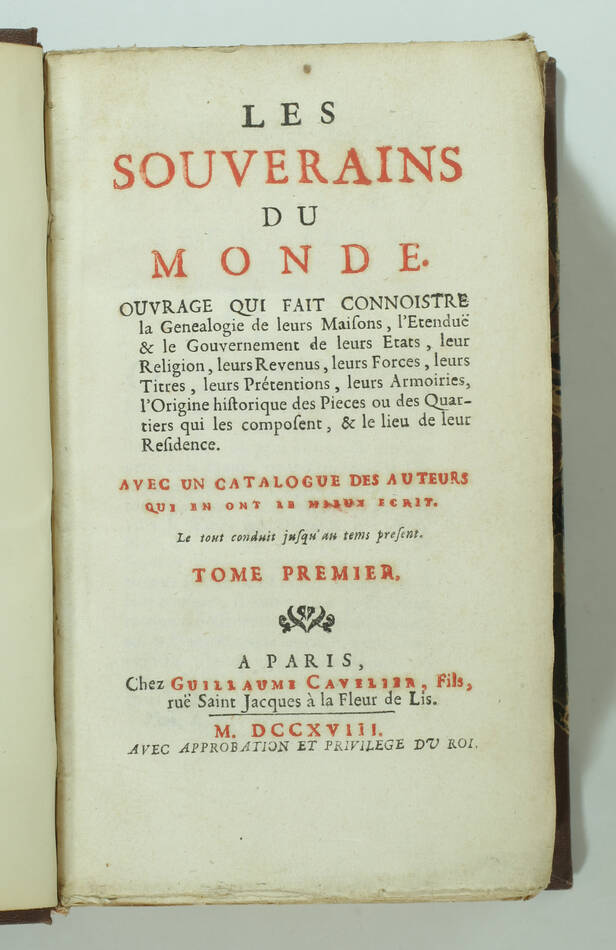[BRESLER] Les souverains du monde - 1718 - 4 volumes - planches héraldiques - Photo 1, livre ancien du XVIIIe siècle