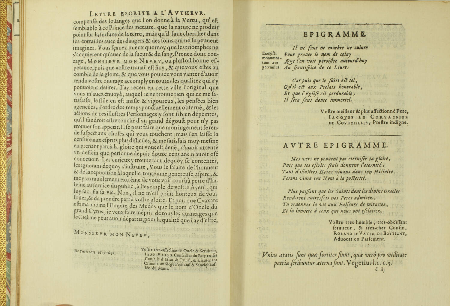 [Maine] LE CORVAISIER - Histoire des évesques du Mans - 1648 - Photo 2, livre ancien du XVIIe siècle