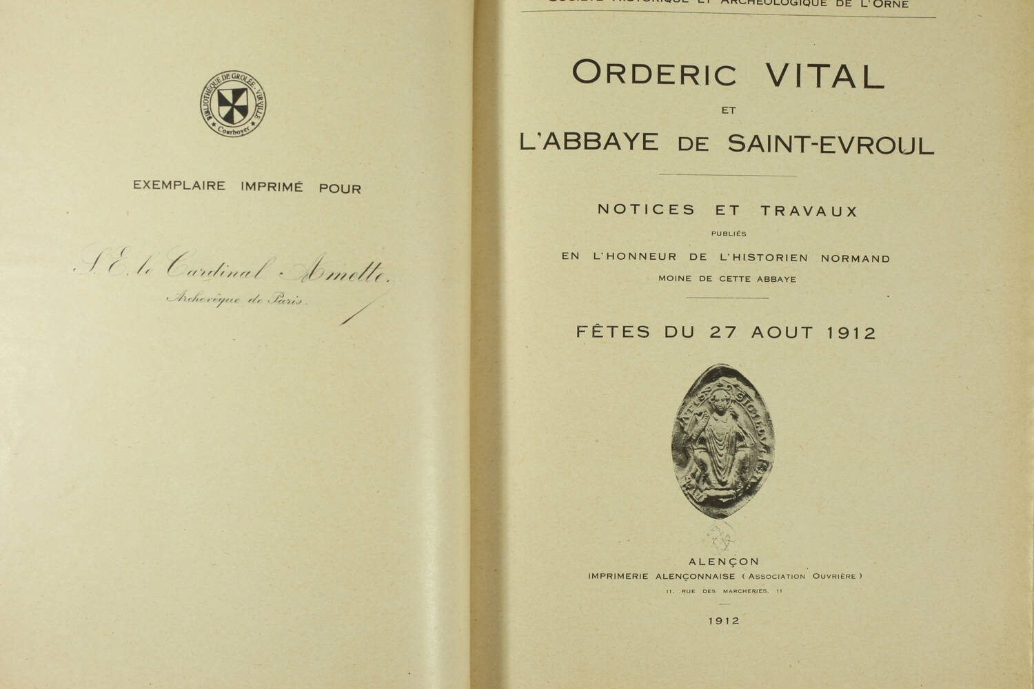 Orderic Vital et l abbaye de Saint-Evroul. Notices et travaux 1912 - Delisle ... - Photo 1, livre rare du XXe siècle