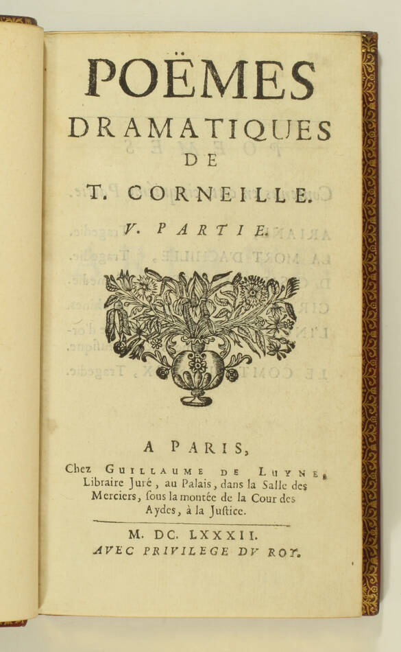 Thomas CORNEILLE - Poèmes dramatiques - 1682 - 5 volumes - Photo 6, livre ancien du XVIIe siècle