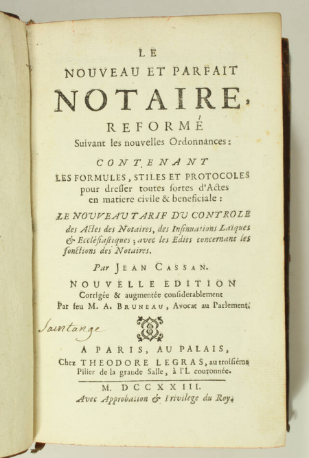 Le nouveau et parfait notaire, réformé suivant les nouvelles ordonnances - 1723 - Photo 2, livre ancien du XVIIIe siècle