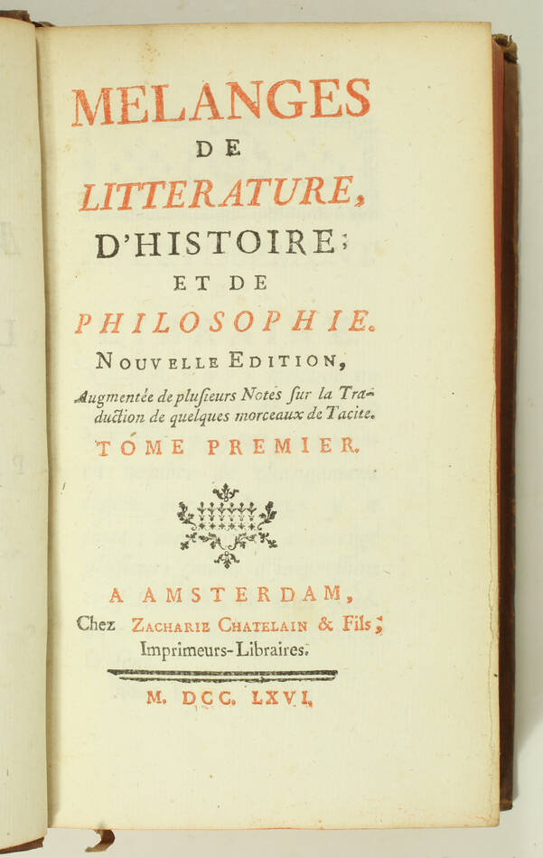 d ALEMBERT - Mélanges de littérature, d histoire et de philosophie - 1766 - 5 v. - Photo 1, livre ancien du XVIIIe siècle