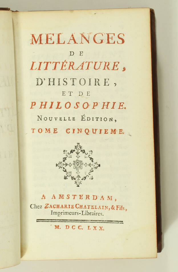 d ALEMBERT - Mélanges de littérature, d histoire et de philosophie - 1766 - 5 v. - Photo 3, livre ancien du XVIIIe siècle
