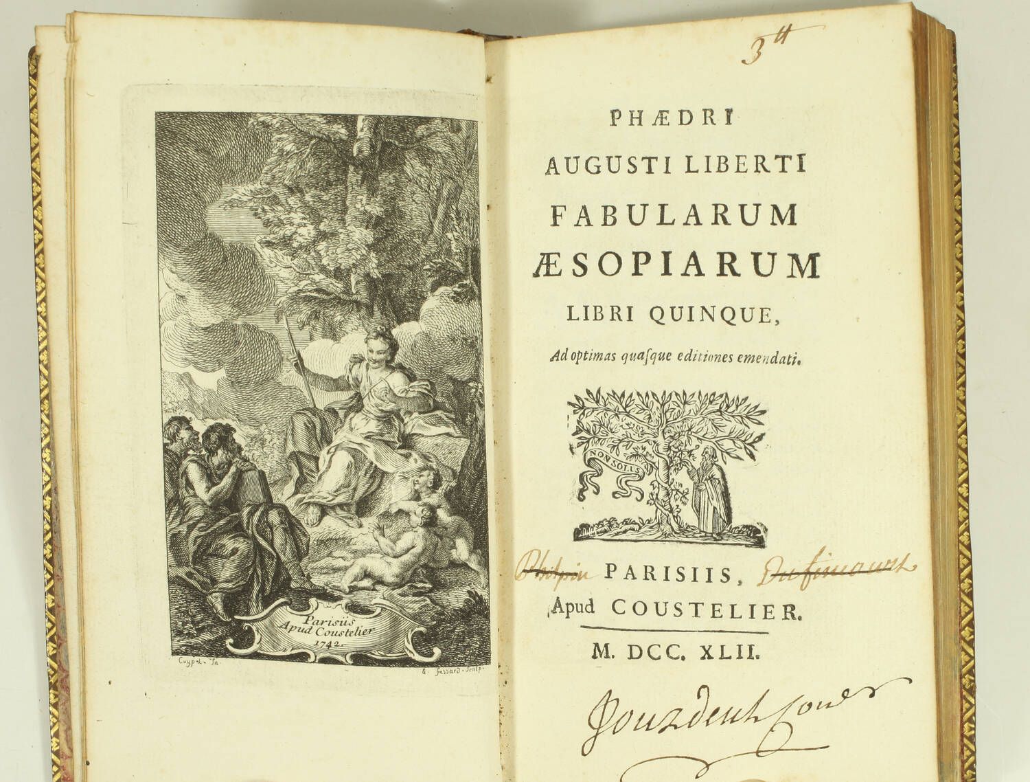 Fables d Esope - Phèdre - Avianus - Coustelier, 1742 - Figures - Photo 0, livre ancien du XVIIIe siècle