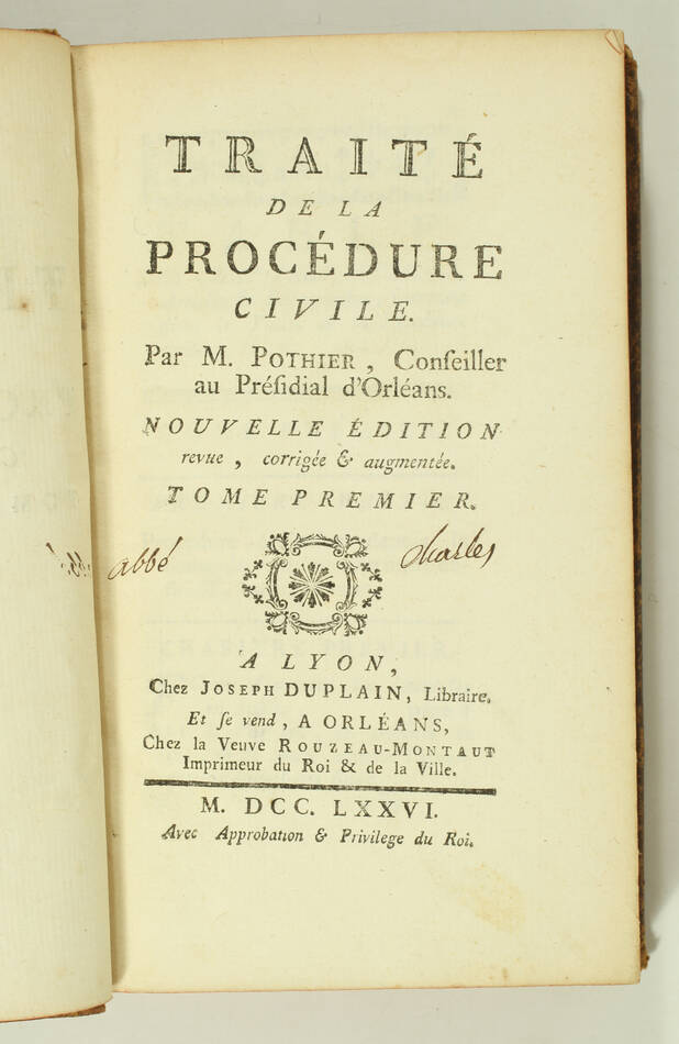 POTHIER - Traité de la procédure civile - 1776 - 2 volumes - Photo 1, livre ancien du XVIIIe siècle