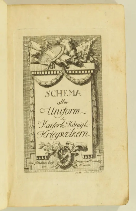 [Militaria Uniformes] Uniform der kaiserl. königl. Kriegsvölkern - Artaria, 1782 - Photo 1, livre ancien du XVIIIe siècle