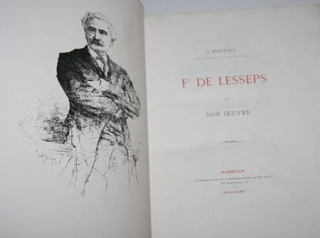 Berteaut - Lesseps et son oeuvre 1874 Portrait et gravures - Relié - RARE - Photo 1, livre rare du XIXe siècle