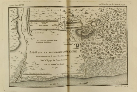 BARBIE du BOCAGE. Recueil de cartes géographiques, plans, vues et médailles de l'ancienne Grèce, relatifs au voyage du jeune Anacharsis; précédé d'une analyse critique des cartes. Seconde édition, livre ancien du XVIIIe siècle