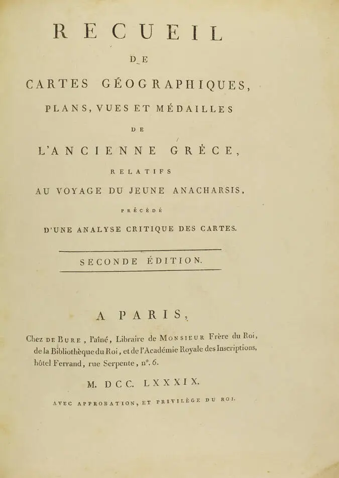 [Atlas] Recueil de cartes géographiques du voyage d Anacharsis - 1789 - Photo 2, livre ancien du XVIIIe siècle