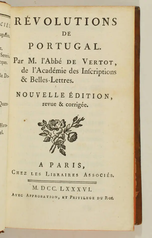 VERTOT - Histoire des révolutions de Portugal - 1786 - Photo 1, livre ancien du XVIIIe siècle