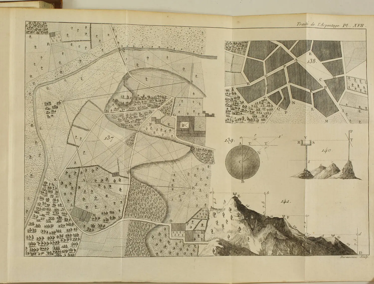 LEFEVRE - Traité géométrique de l arpentage - 1806 - 2 volumes - 25 planches - Photo 2, livre ancien du XIXe siècle