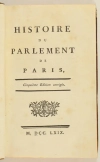 [VOLTAIRE] Histoire du parlement de Paris. Cinquième édition corrigée 1769, livre ancien du XVIIIe siècle